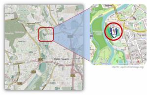 Lage der Sportstätte. Kartenmaterial von OpenStreetMap.